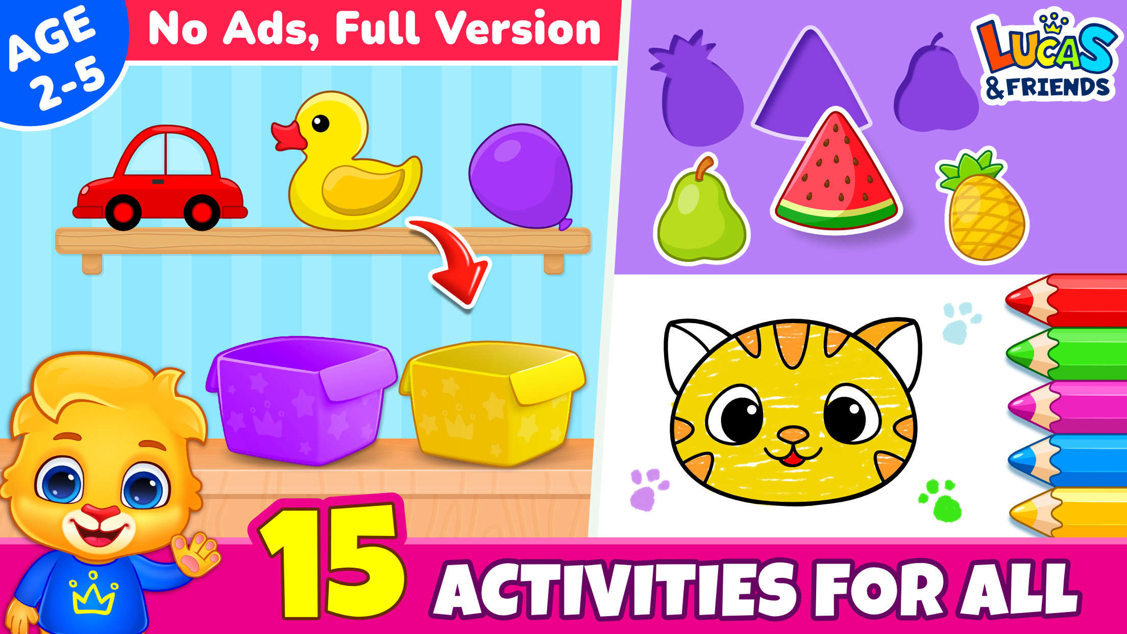 Kids Toddler & Preschool Games Android App - Lucas and Friends