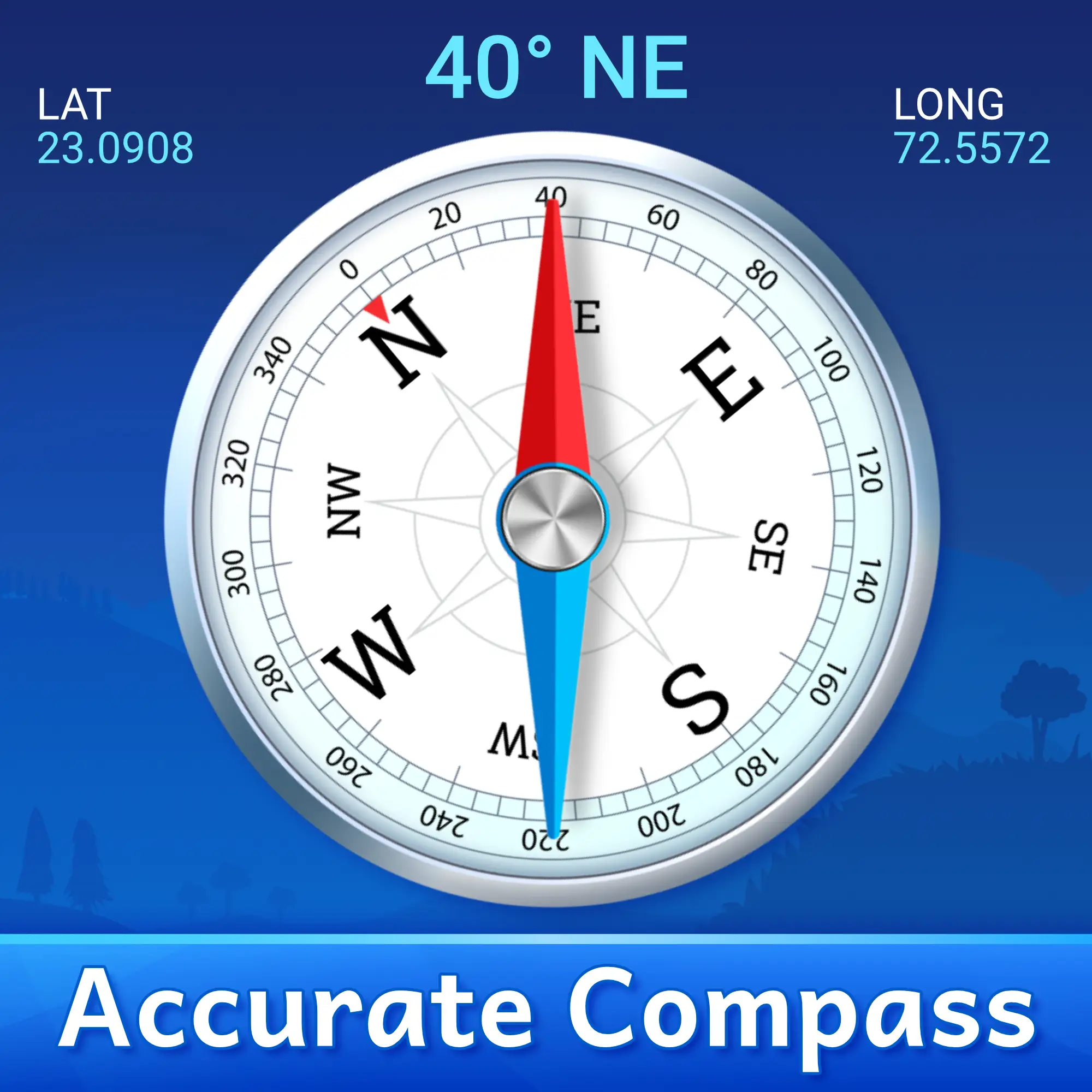 Digital Compass: Map & GPS Android App