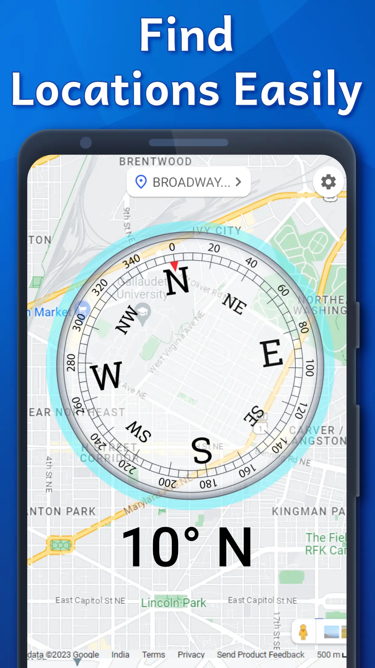 Digital Compass: Map & GPS Android App