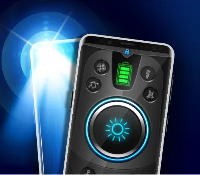Brightest flashlight app that offers a magnifying feature to aid in viewing small text or objects.