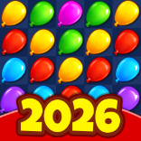 Colorful balloons match-3 game with levels & challenges filled with fun and excitement.