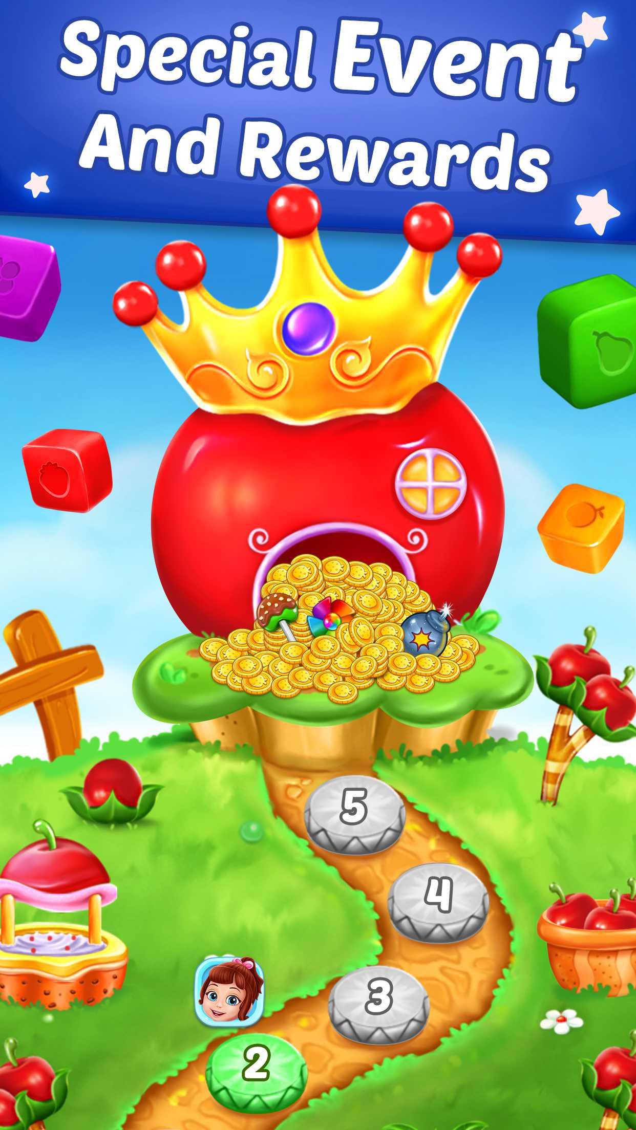 Fruit Cube Blast - Tap and blast Match 3 puzzles - 2