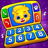 Baby Phone app, featuring engaging games for kids like piano play, animal sounds, and nursery rhymes.