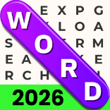 Word game, featuring a grid of letters where players search for specific words to complete the challenge.
