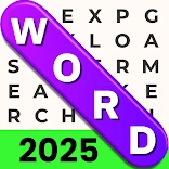 Word game, featuring a grid of letters where players search for specific words to complete the challenge.