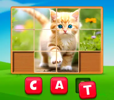 Guess the Picture game, featuring a spinning word prompt for players to guess the correct answer.