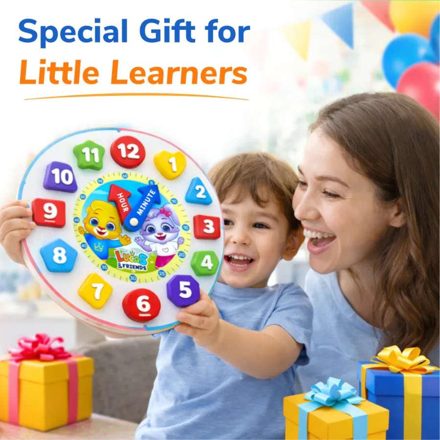 lucas friends clock puzzle gift for toddlers preschool learning toy boys girls