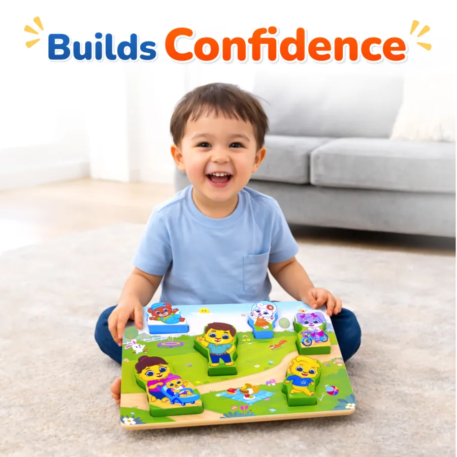 lucas friends educational puzzle builds confidence motor skills