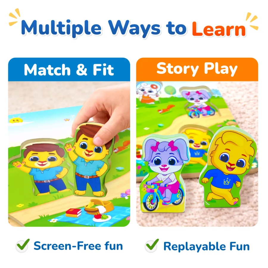 lucas friends matching story play puzzle toddlers learning toy