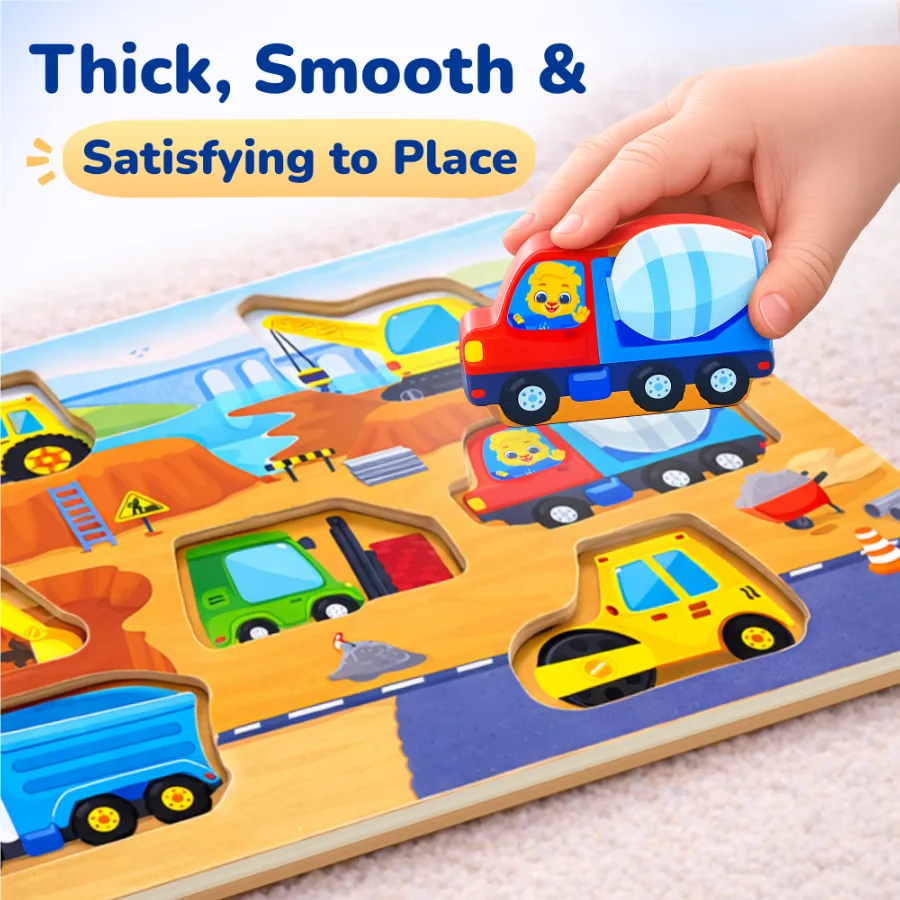 lucas friends montessori wooden construction puzzle thick smooth pieces toddlers