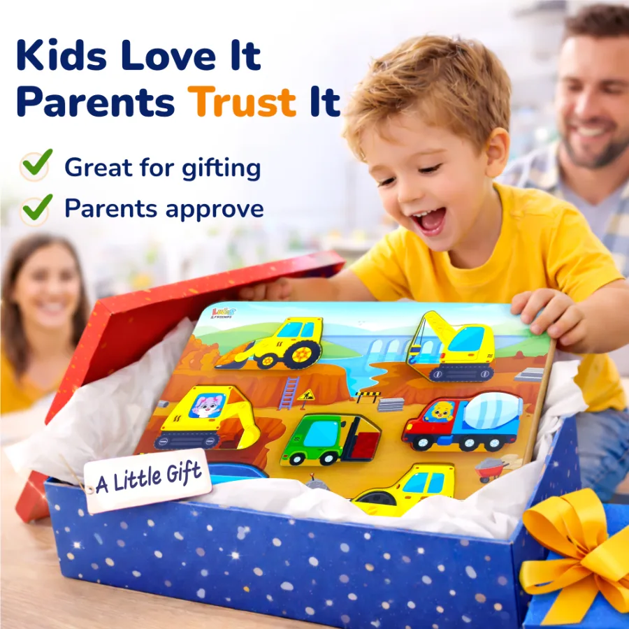 lucas friends construction puzzle gift for toddlers kids love parents trust