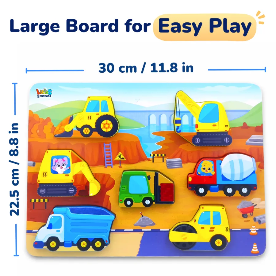 lucas friends wooden construction puzzle large board 30 cm toddler toy