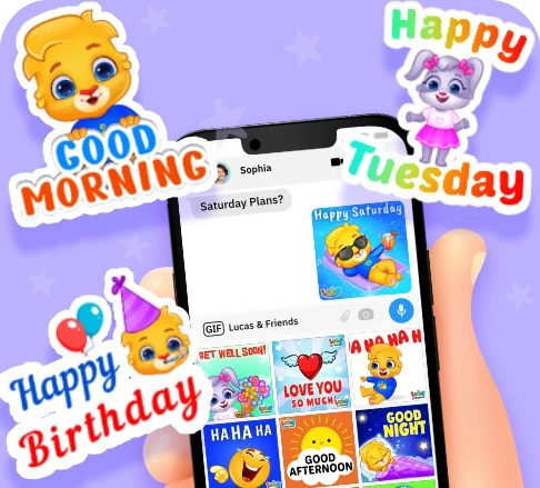 Send Lucas & Friends GIFs on Social Media