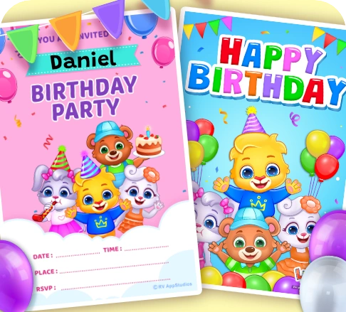 Free to Download Birthday Posters & Invitation Cards